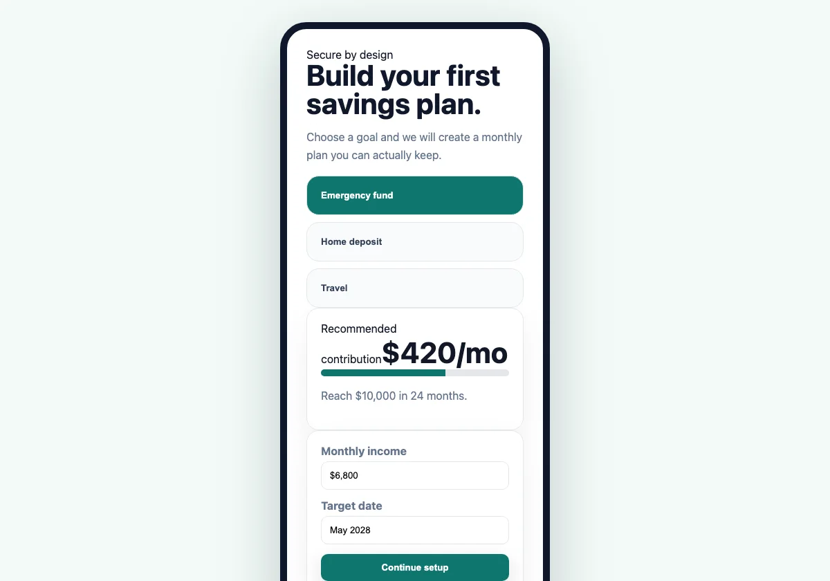 Mobile Finance Onboarding preview