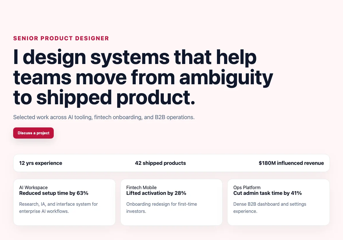 Product Designer Portfolio preview